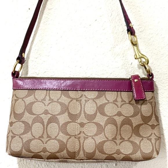 COACH Brown/Purple Small Shoulder Bag - Picture 8 of 16
